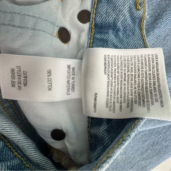 AGOLDE Parker Jean High Rise Straight Crop Button Fly Raw Hem Women’s 25 - Picture 10 of 10